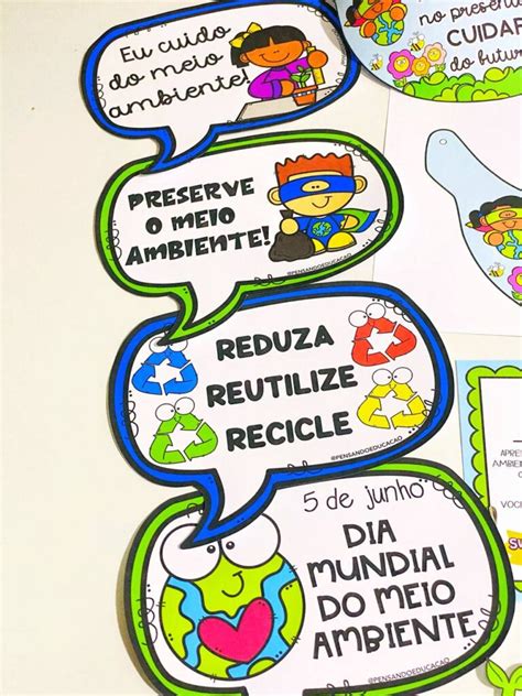 Plaquinhas Frases Meio Ambiente Educação Infantil - Plaquinhas do meio ambiente – Pensando Educação – Por Leticia