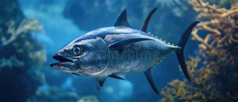 Saltwater Fish Bluefin Tuna, Known As Thunnus Thynnus, Swimming ...