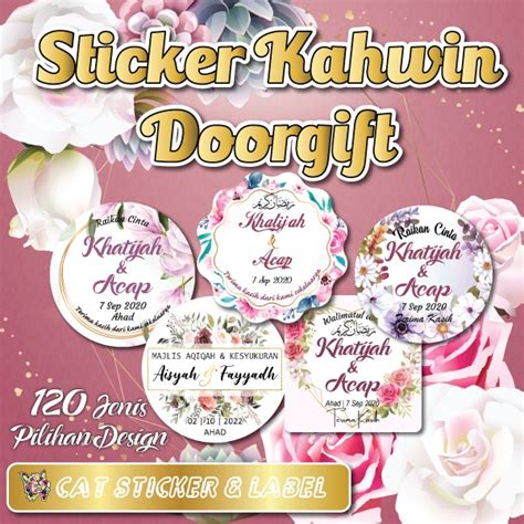 sticker doorgift kahwin sticker label wedding siap   hari
