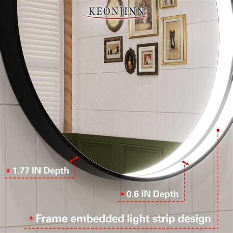 Keonjinn Round Led Bathroom Vanity Wall Mounted Metal Framed Mirror 3 Color On Sale Bed Bath