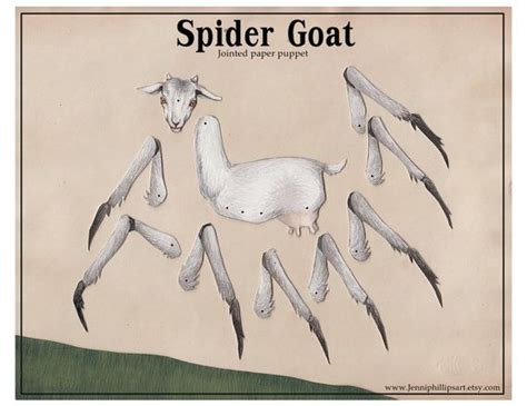 Spidergoat Jointed Paper Puppet Paper Puppets Paper Dolls Paper Animals