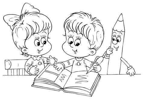 Desenhos De Alunos Na Escola Para Colorir - 8