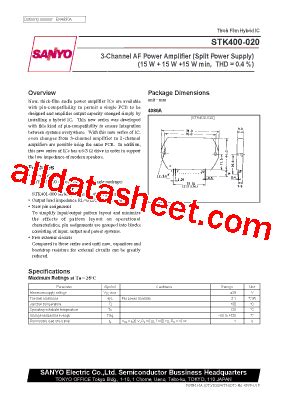 Stk Datasheet Pdf Sanyo Semicon Device