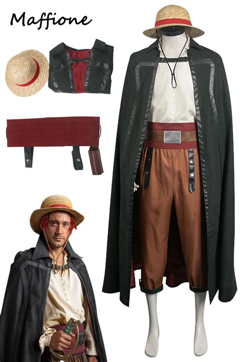 Shanks One Piece Live Action Hat Cloak Full Set Costume Cosplay | One ...