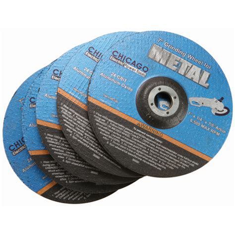 7 in. 24 Grit Metal Grinding Wheel 5 Pc