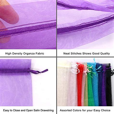 Sumdirect Pcs X Inches Extra Large Mixed Color Organza Gift Bags