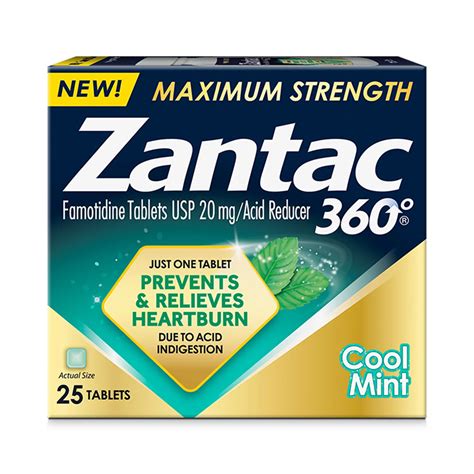 Zantac 360 Maximum Strength Tablets Cool Mint Shop Digestion