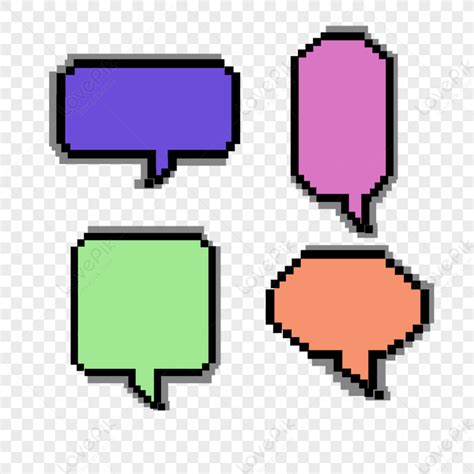 Color Bubble Pixel Art Text Box Dialogue Bubble Pixel Wind PNG White