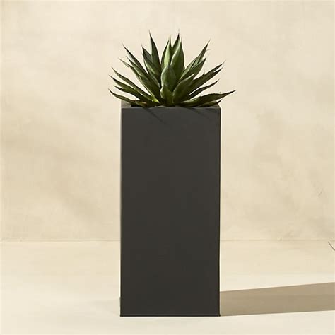 Blox Tall Galvanized Modern Indoor Outdoor Planters Cb Outdoor