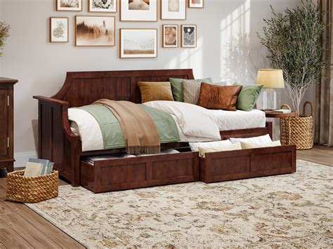 AFI Twin Daybed with 2 Storage Drawers Solid Wood Cambridge Day Bed ...