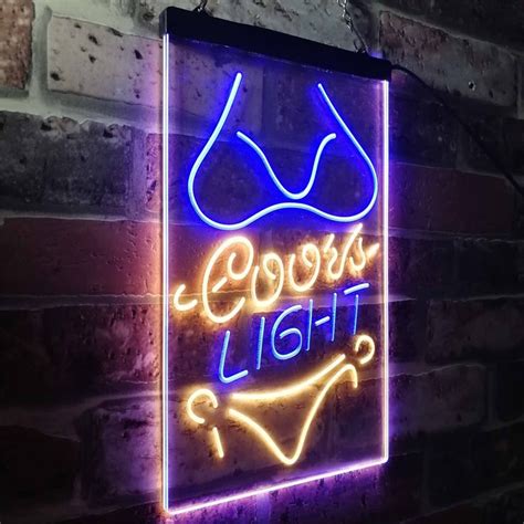 Coors Light Bikini Girl Man Cave LED Neon Sign In 2022 Coors Light