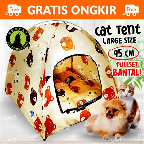 Jual Tenda Kucing Motif Fullset Alas Bantal Kasur Tenda Kucing Anjing