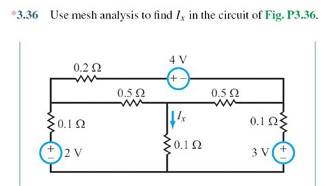 Solved 3 36 Use Mesh Analysis To Find Ix In The Circuit Of Chegg