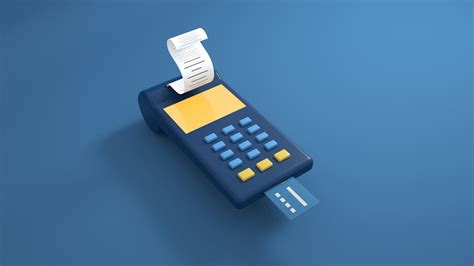 digital card reader model  blue background  stock photo