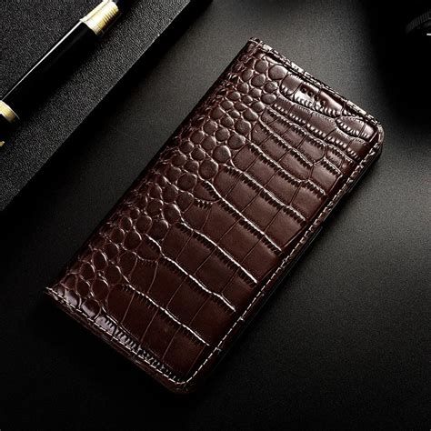 Funda De Cuero Genuino De Cocodrilo Para Huawei Mate X E