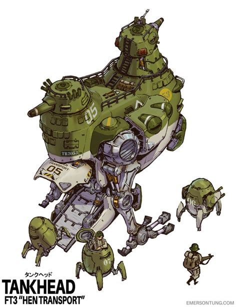 Tankhead Artwork Compilation 02 Emerson Tung Dieselpunk Mech