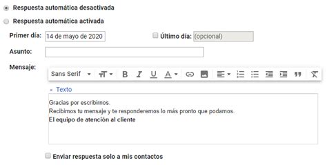 Configurar Una Respuesta Autom Tica En Gmail