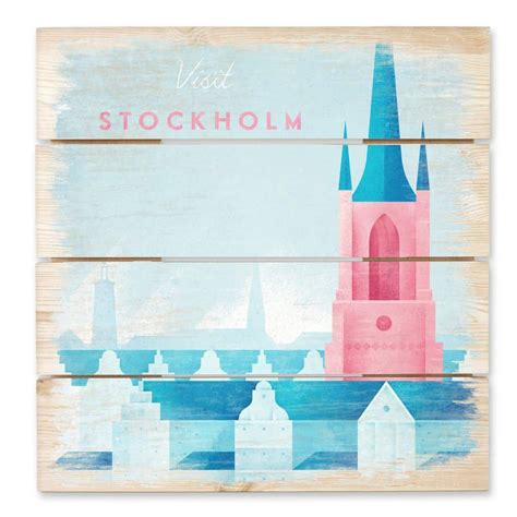 Tableau En Bois Rivers Stockholm Wall Art Fr