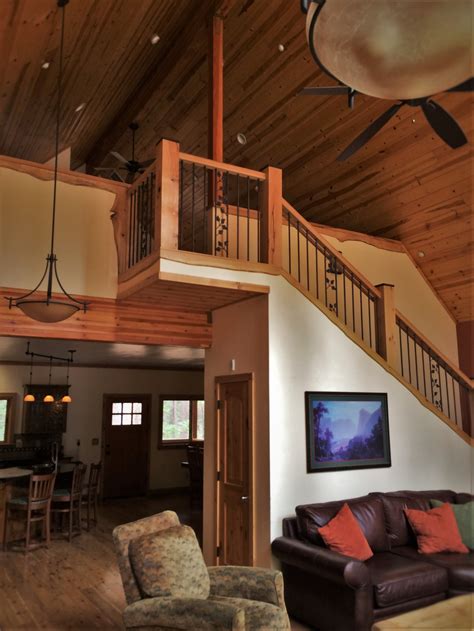 Living Room And Loft Space Of John Muir House At Evergreen Lodge At