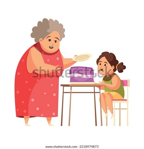 Flat Gluttony Obsessive Eating Concept Overweight Stock Vector Royalty Free 2218974873