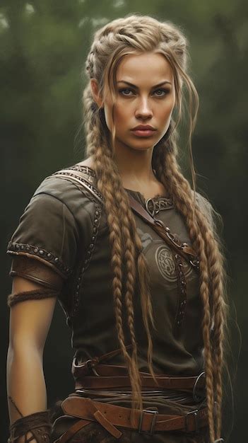 Premium Photo A Woman With Long Braids And A Long Braid In Her Hair