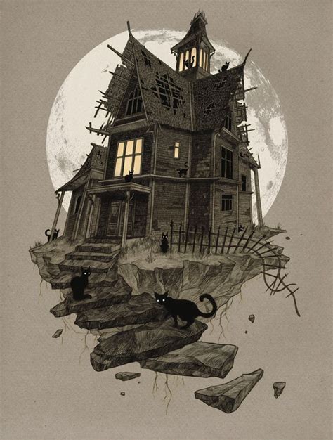 Ghostly Comic Influenced Illustrations By Lenka Simeckova Spooky House