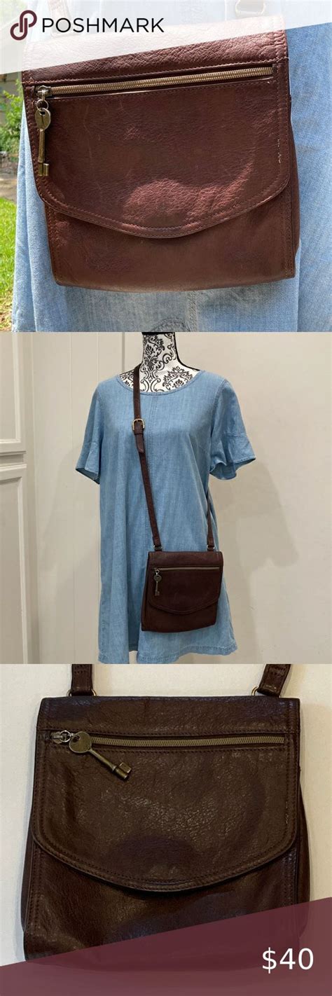 Fossil Leather Crossbody Bag Brown Fossil Handbags, Plus Fashion ...