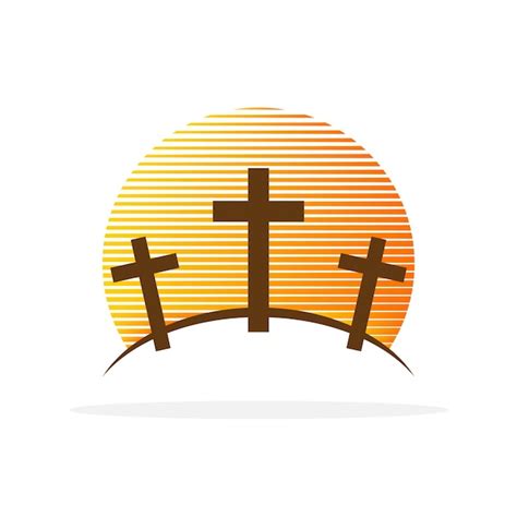 Premium Vector Calvary Icon Abstract Religious Logo Christian Cross