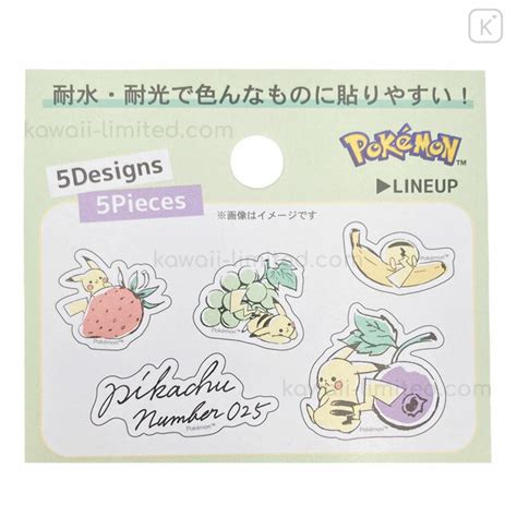 Japan Pokemon Vinyl Deco Sticker Set Pikachu Fruits Kawaii Limited