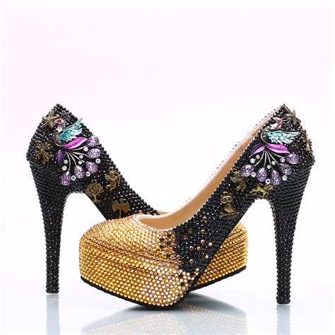 Gradient Crystal Rhinestone Platform Super Stiletto High Heels Party