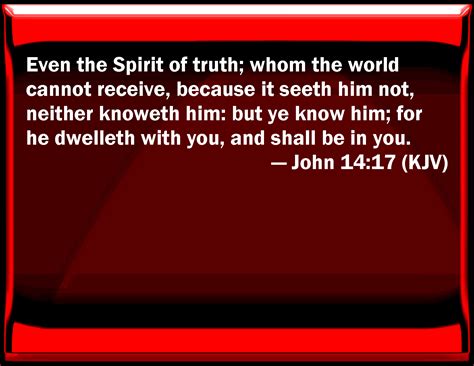 John 14 17 Even The Spirit Of Truth Whom The World Cannot Receive