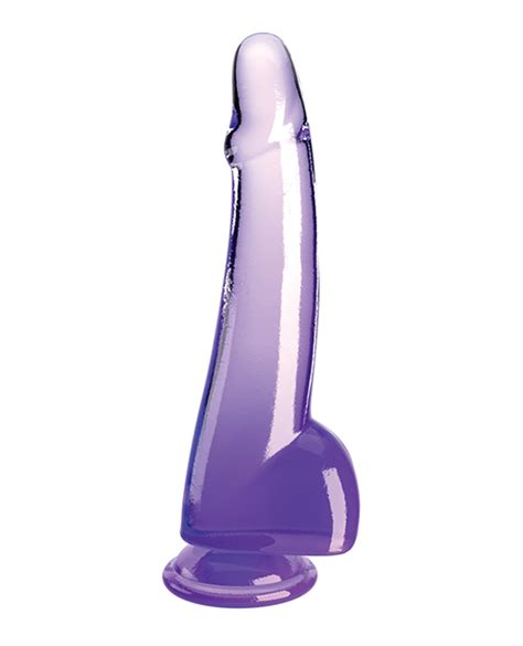 King Cock 10in Dildo W Balls Clear Purple Pipedream Satisfaction