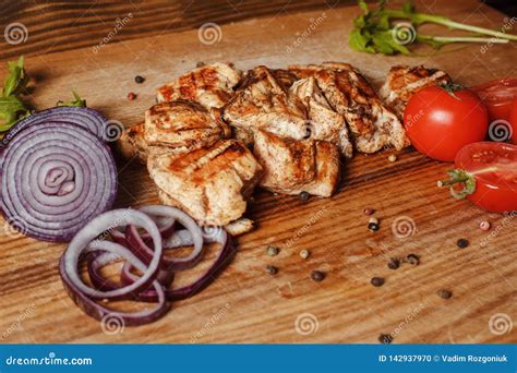 Gegrilltes Huhnfleisch Stockfoto Bild Von Orientalisch