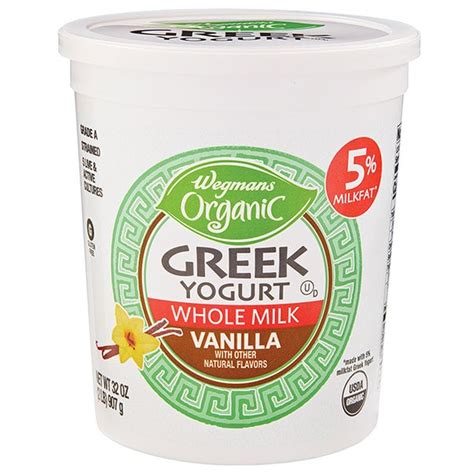 Wegmans Organic Greek Vanilla Whole Milk Yogurt Wegmans