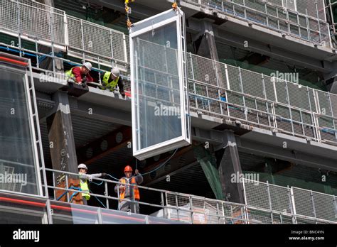 Installation Of Glass Facade Panels The Shard Construction London