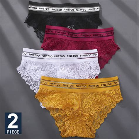 Finetoo Pcs Set High Waist Women Panties Sexy Lace Underwear Woman