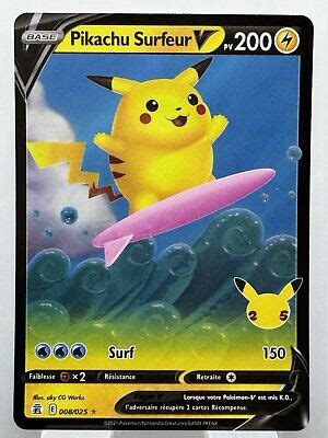 Carte Pokemon Pikachu Surfeur Ebay