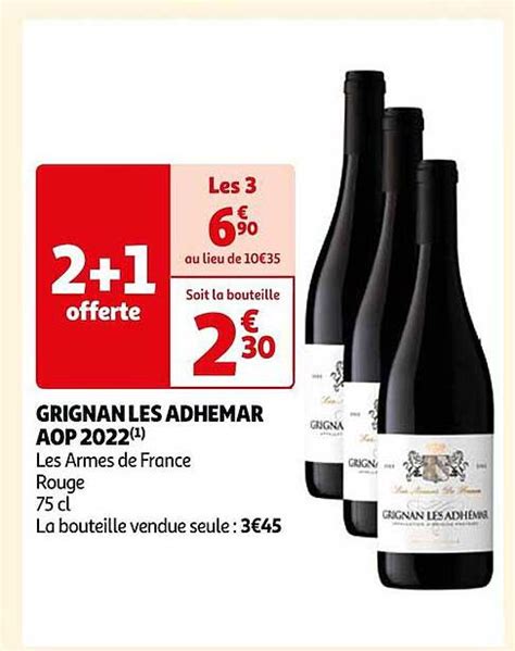 Promo Grignan Les Adhémar Aop 2022 Les Armes De France Rouge chez