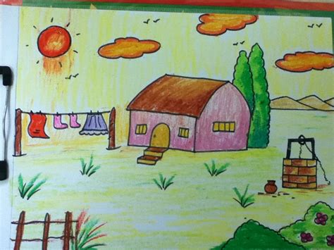 Pencil Village Life Simple Easy Village Drawing : See more ideas about ...