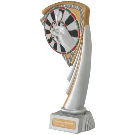 Dart Pokal Pokalset CROZON Trophäe mit Gravur Größe Pokalset je 1x S M L