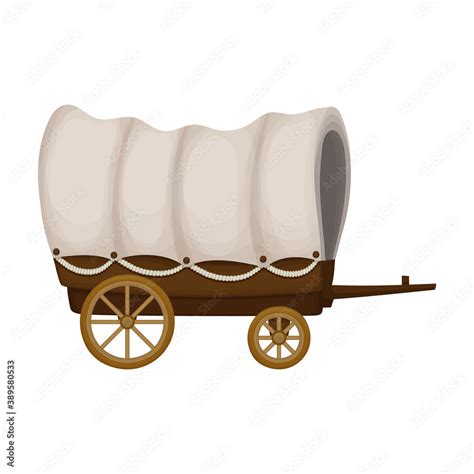 wild west wagon cartoon vector iconcartoon vector illustration