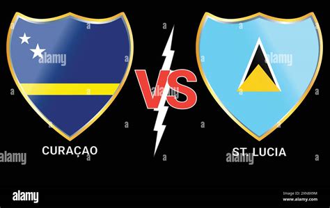 Curaçao X Santa Lúcia - Exciting Soccer Clash: Curaçao vs ST Lucia with Black Background and ...