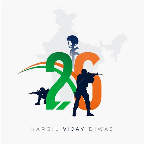 Premium Vector 26th July Kargil Vijay Diwas Design Concept With Indian Flag And Army Social