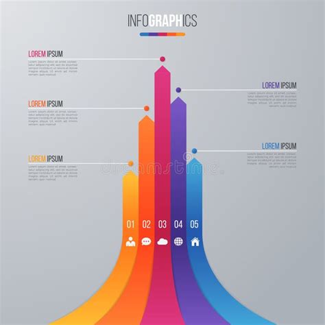 Bar Chart Infographic Template for Data Visualization with 5 Opt Stock ...