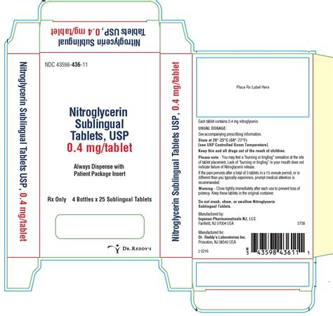 Nitroglycerin (Dr. Reddys Laboratories Inc): FDA Package Insert