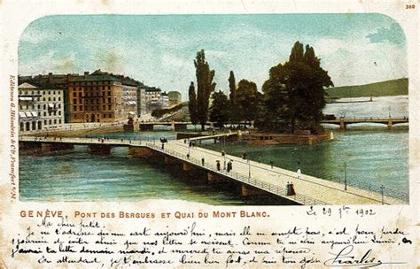 Genève Genève Pont des Bergues et quai du Mont Blanc Carte