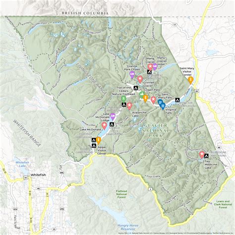 Glacier National Park Map - GIS Geography