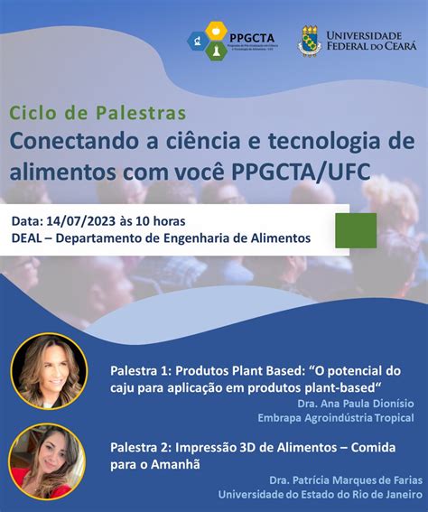 CICLO DE PALESTRA 14 de julho de 2023 às 10horas Programa de Pós