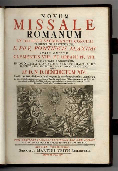 Novum Missale Romanum Ex Decreto Sacrosancti Concilii Tridentini