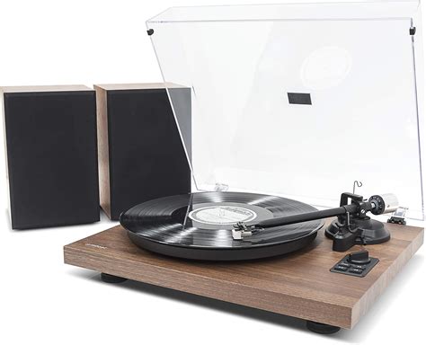 Byron Statics Vinyl Record Player 3 Speed Turntable Record Player With